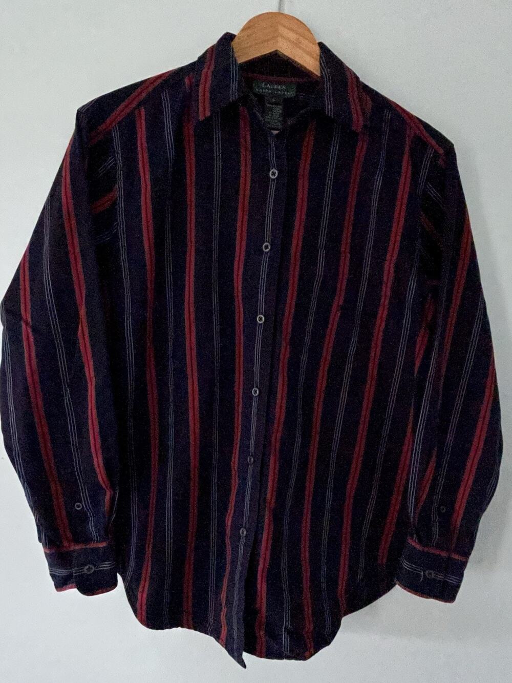 Lauren Ralph Lauren Blue Red Striped Shirt Womens 6 LRL